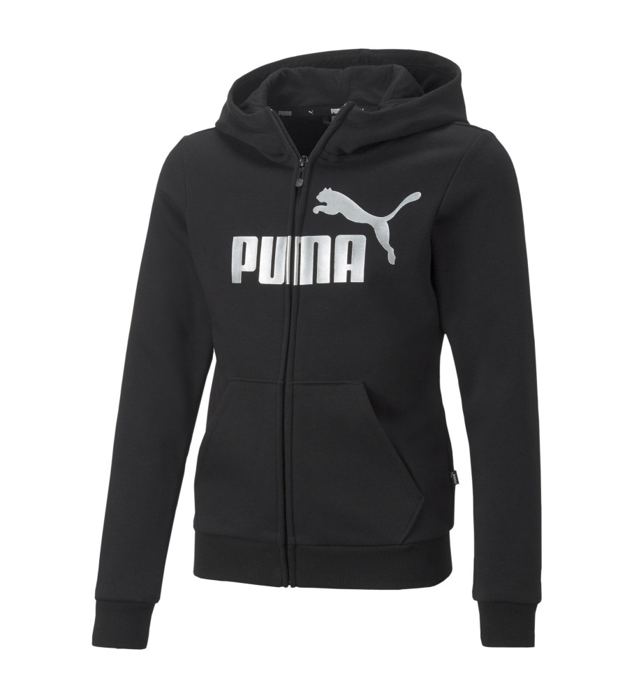 Moletom Puma Essential Logo com zíper, preto