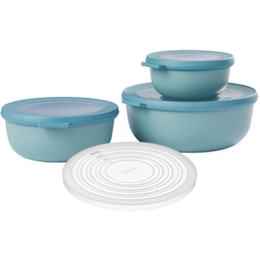 Mepal Multischüsseln + Deckel Cirqula 350 + 750 + 1250 ml 4er Set grün