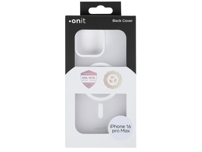 onit Back Cover Armorix iPhone 16 Pro Max Weiss matt MagSafe-kompatible Schutzhülle, fallgeprüft nach MIL-STD-810H