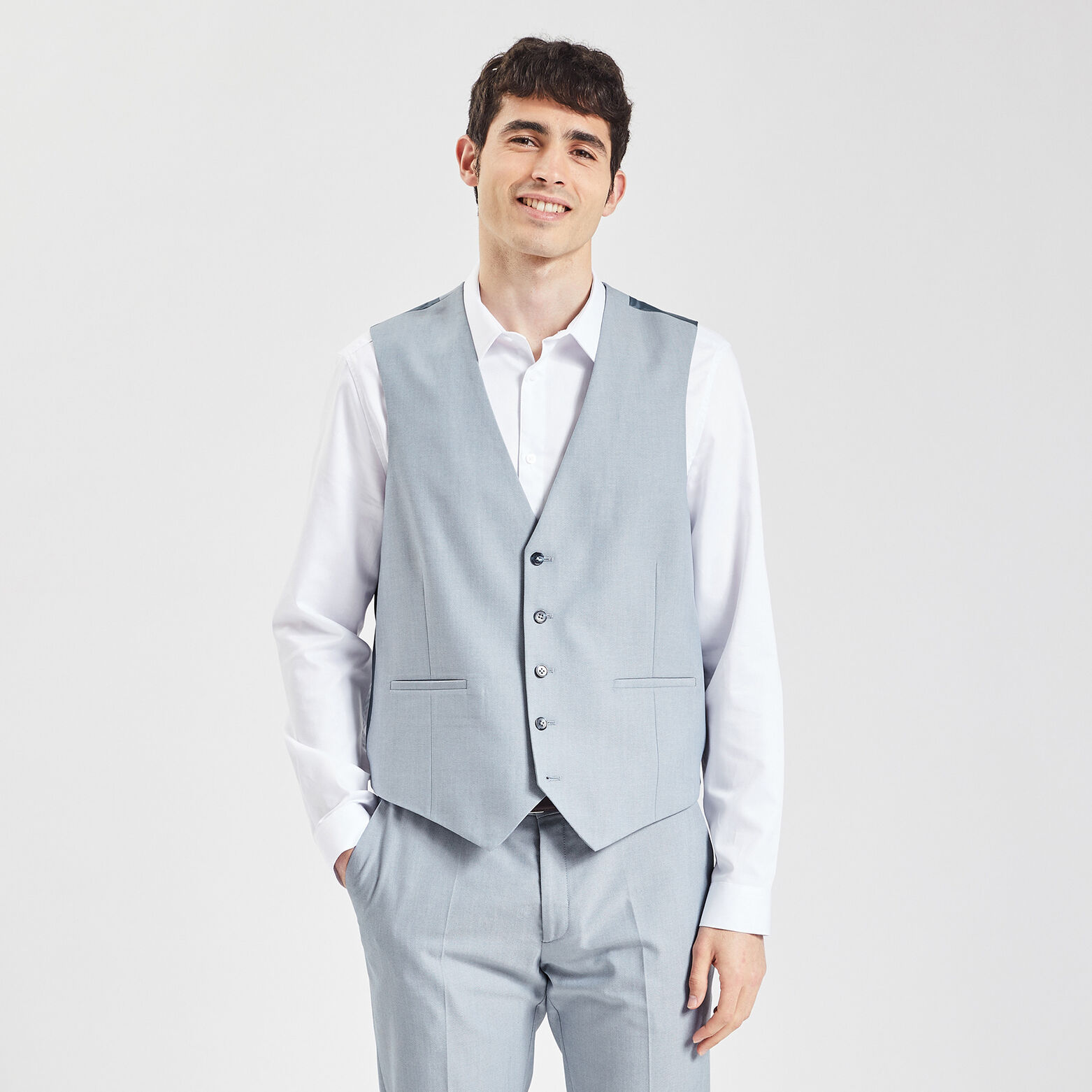Gilet de costume bi-ton Bleu moyen