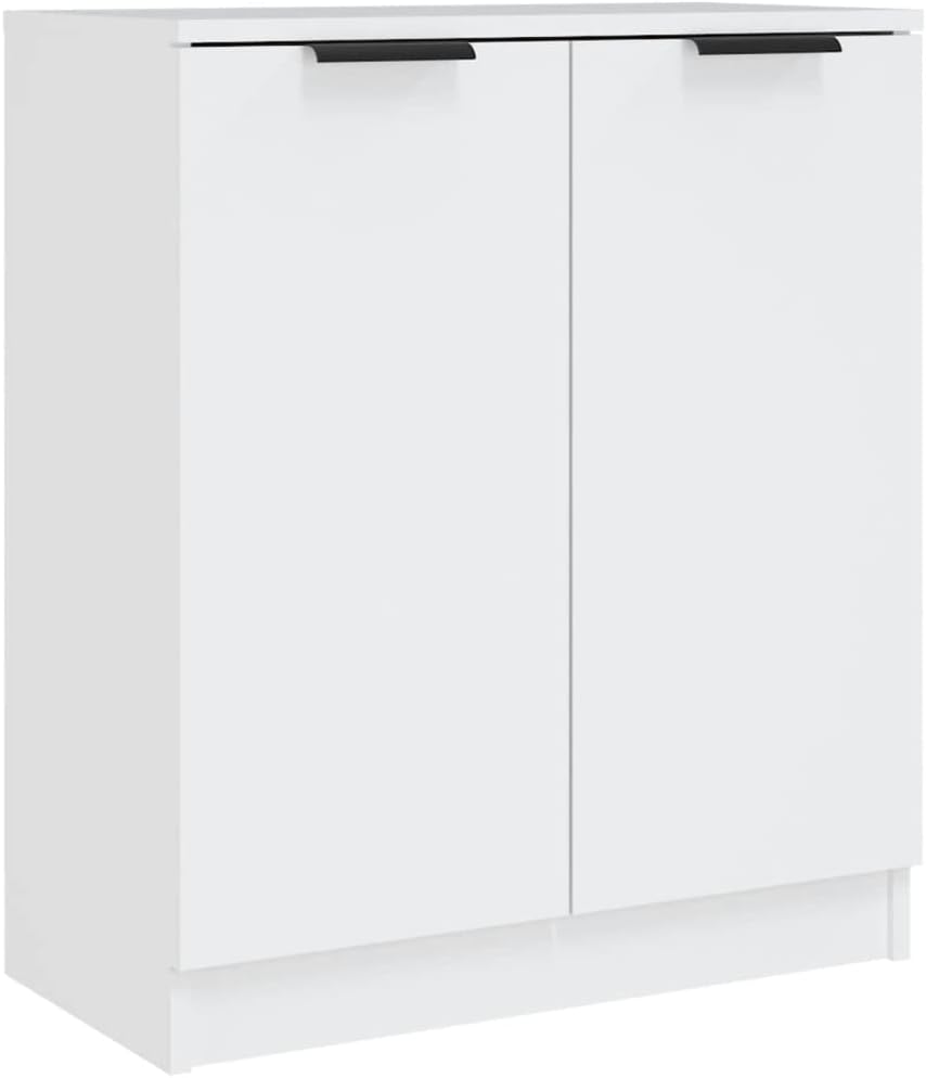vidaXL 2X Sideboard mit Türen Kommode Anrichte Schrank Beistellschrank Mehrzweckschrank Standschrank Weiß 60x30x70cm Holzwerkstoff