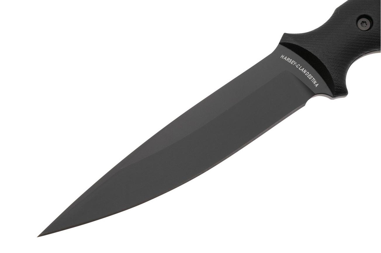 Spartan Blades Harsey Clandestina SB57BKBKKYBK Black, Black Micarta, survivalmes, kydex schede