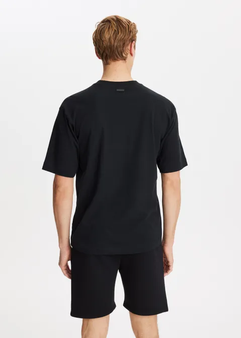 T-shirt met print cross zwart (ZWART)