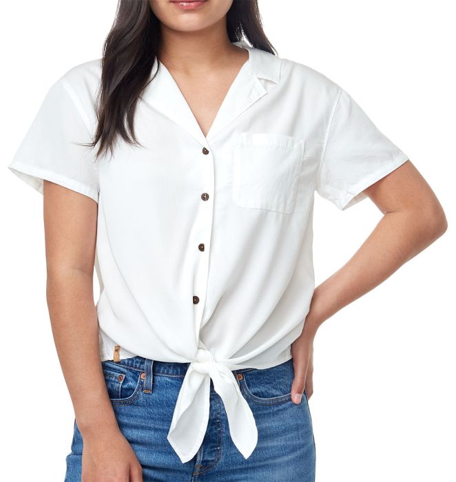 Meander Tie Front Shirt Women dameskjorte