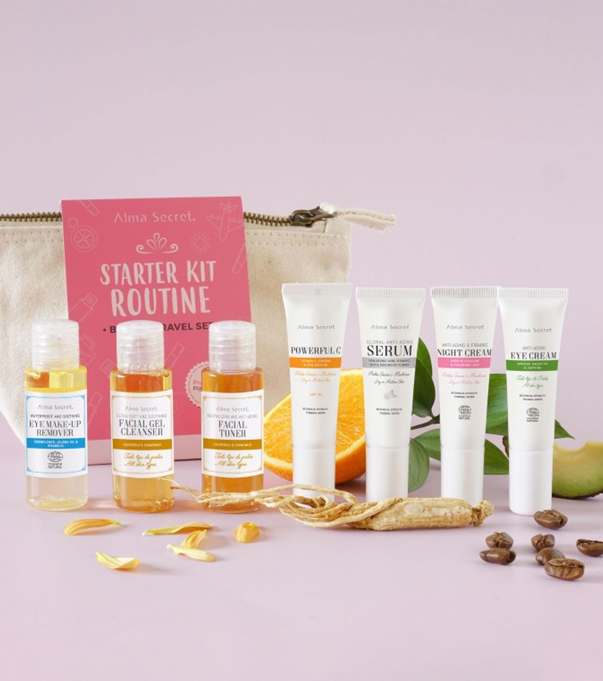 Alma Secret - Conjunto Beauty Travel Starter Kit Routine - Pele seca