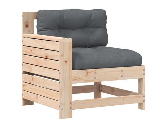 VIDAXL - Canapé de jardin accoudoir avec coussin bois massif de pin
