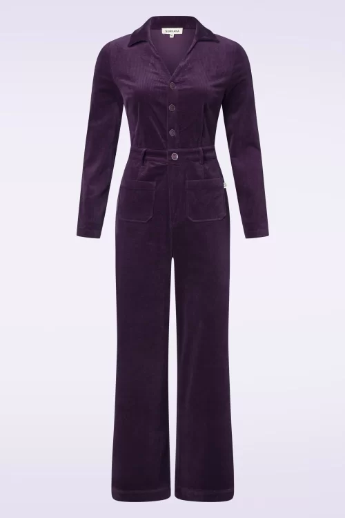 Surkana Margot rib jumpsuit in paars