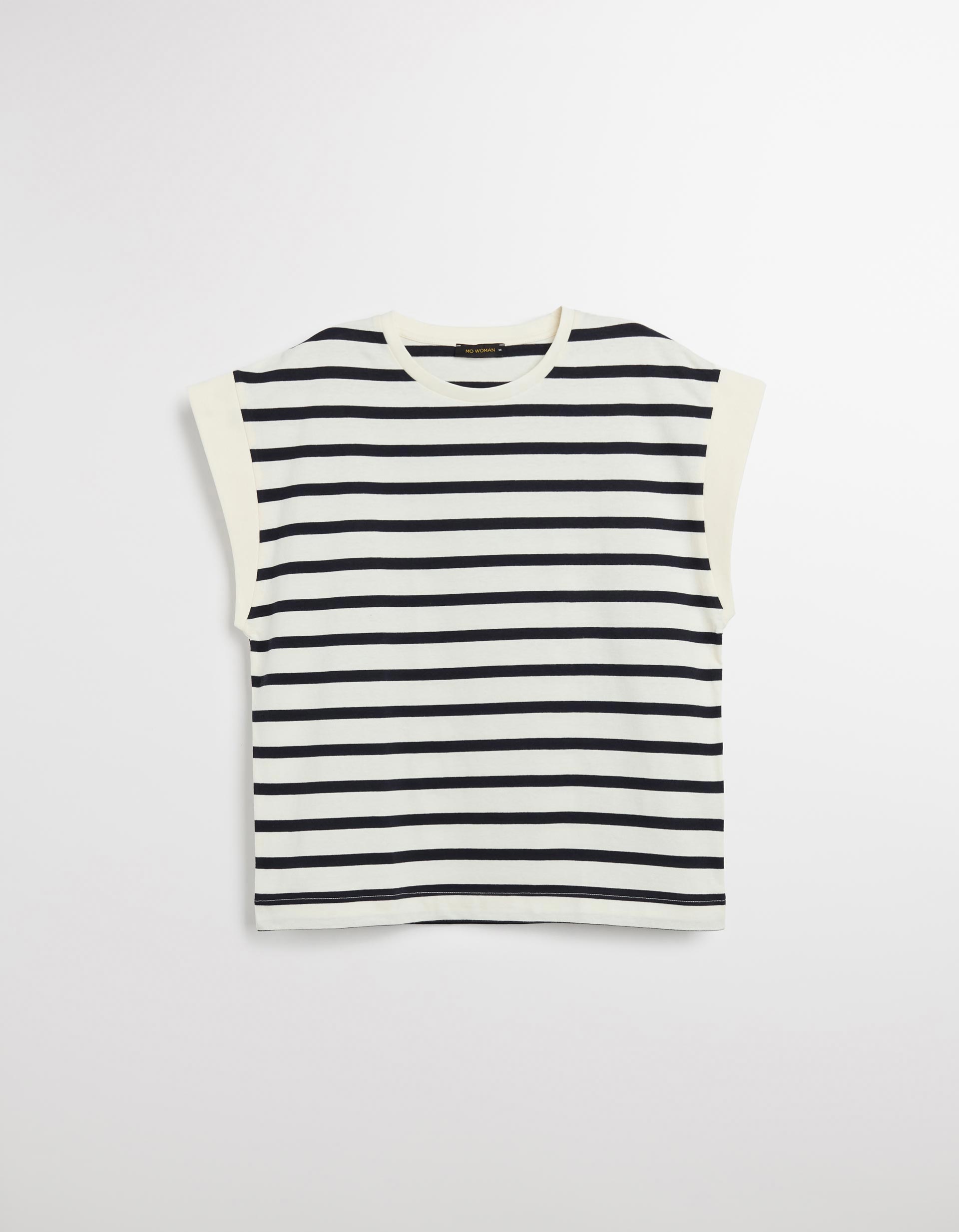 T-shirt com Riscas, Mulher, Azul Escuro