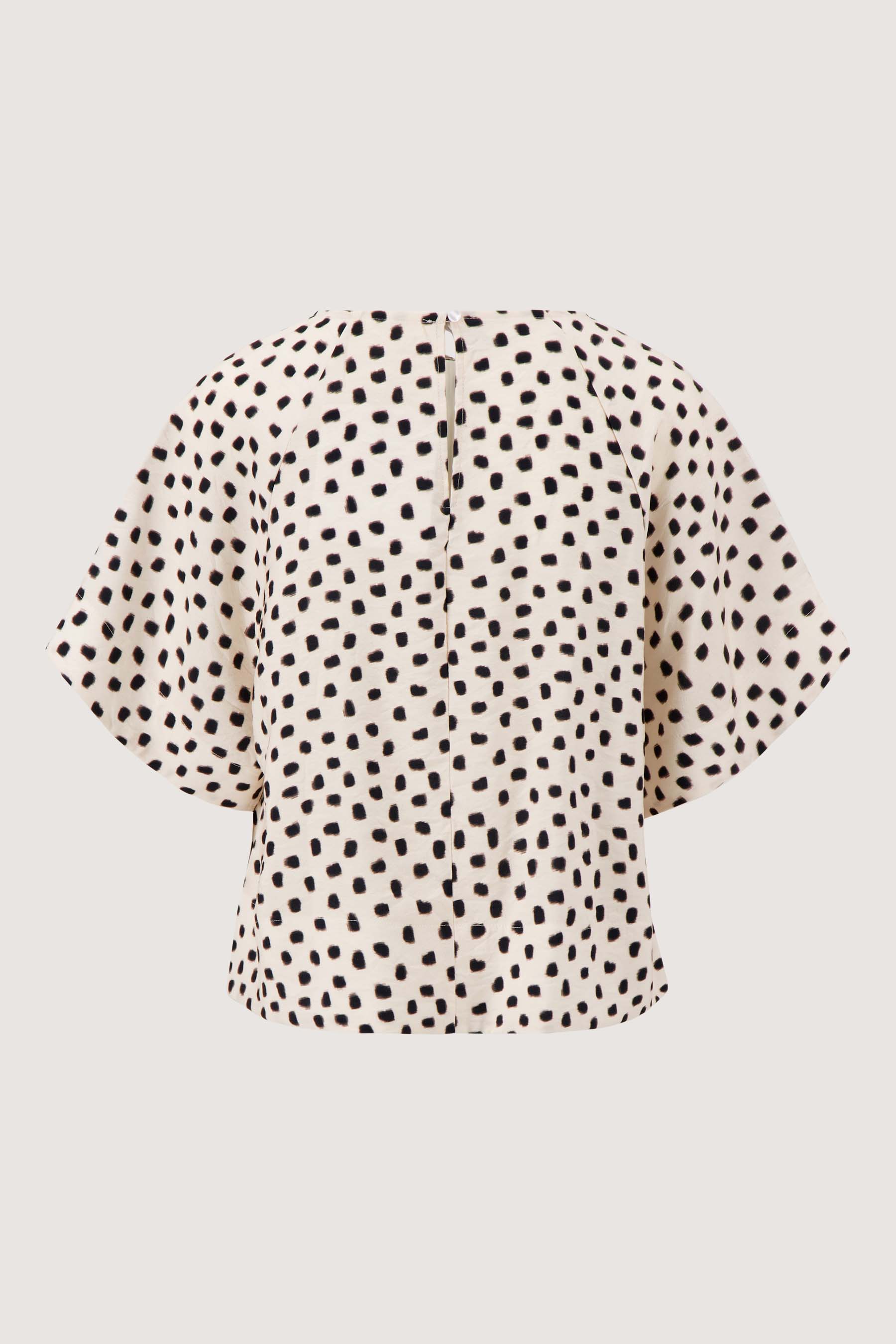 raglan top met stippen print