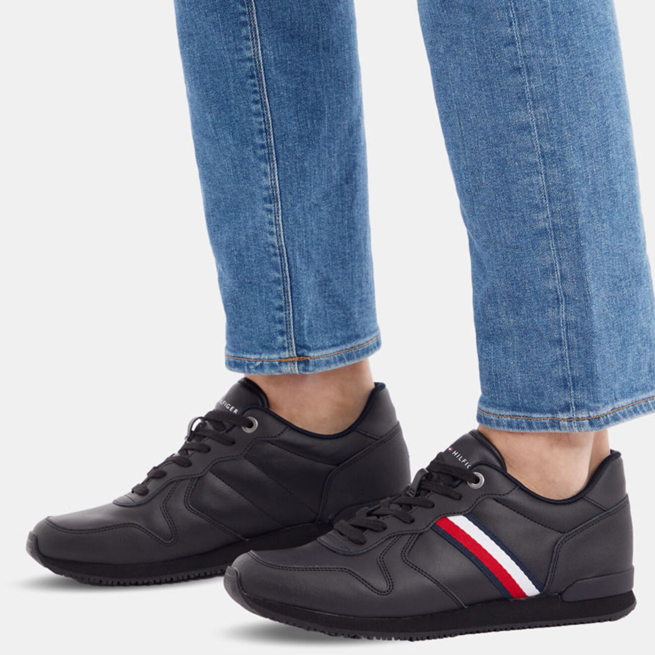 Tommy Hilfiger Baskets running en Cuir Iconic noires