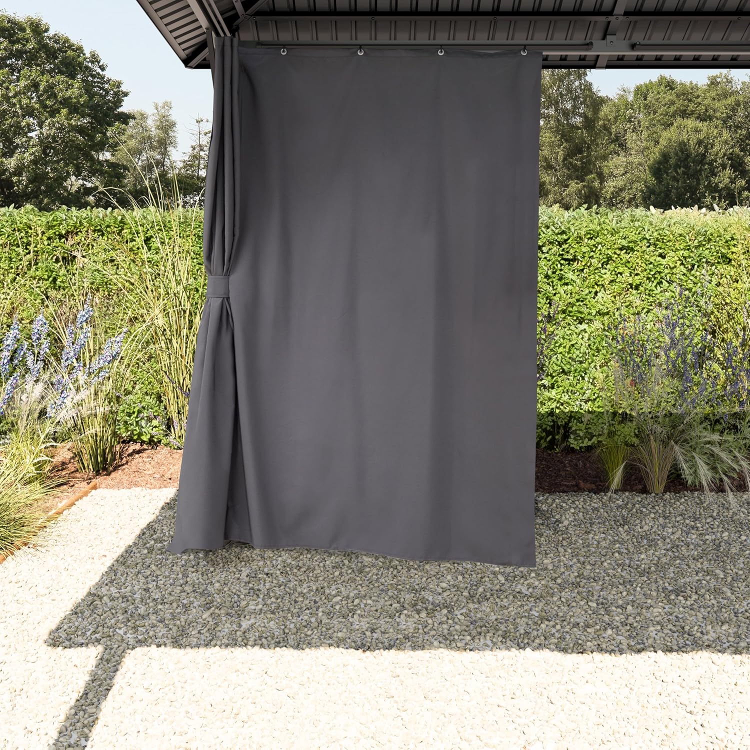 TOOLPORT Gartenpavillon 3x3,65 m mit Stahldach - Hardtop Pavillon mit 4 Seitenteilen und Moskitonetzen in Grau