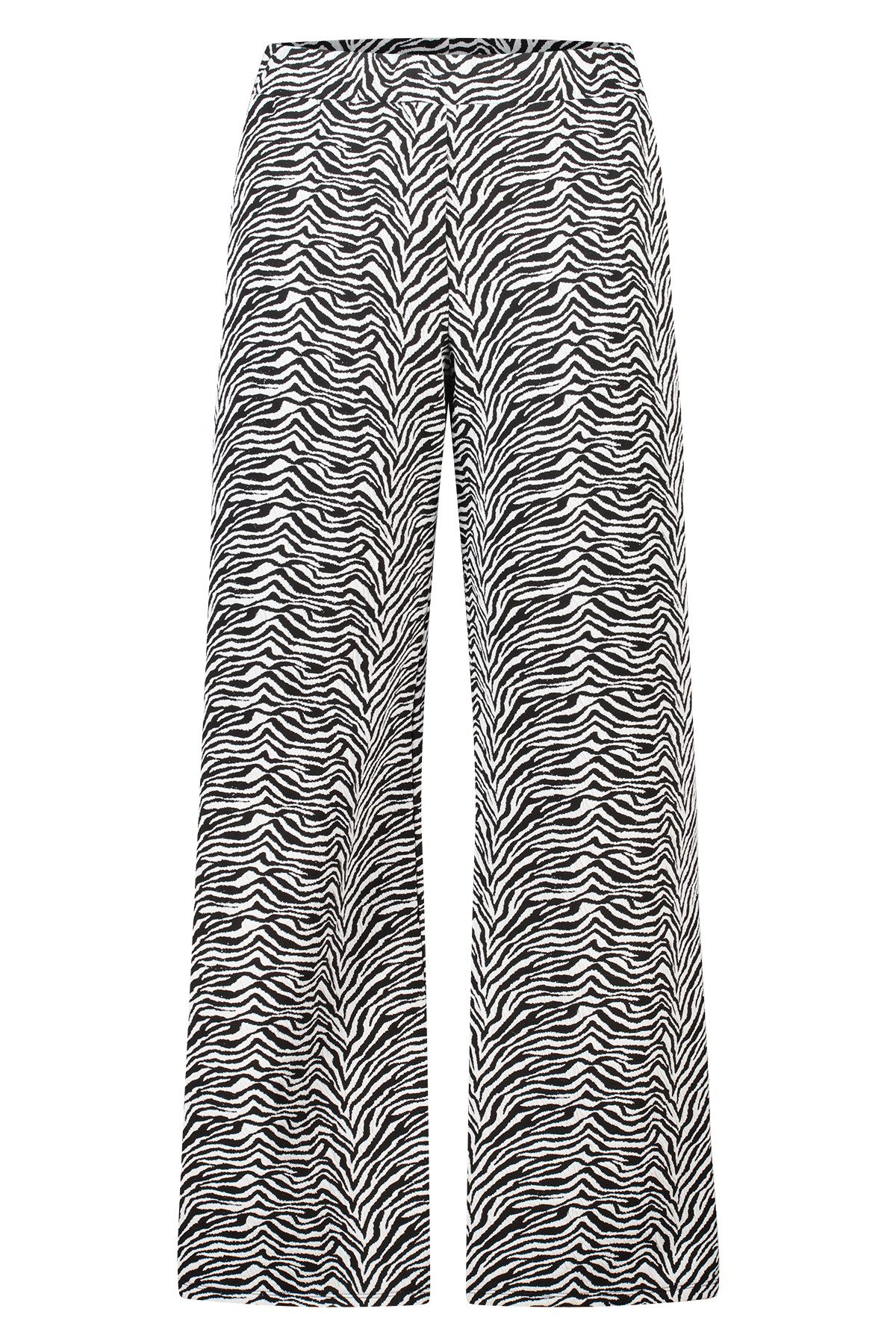 Wijde broek met zebra print Multi zwart-wit