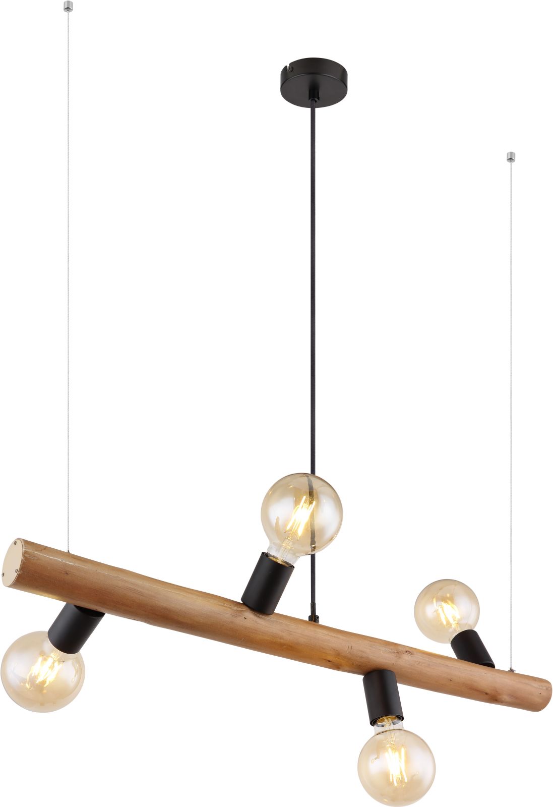 Hängeleuchte - schwarz-dunkelbraun - 150 cm