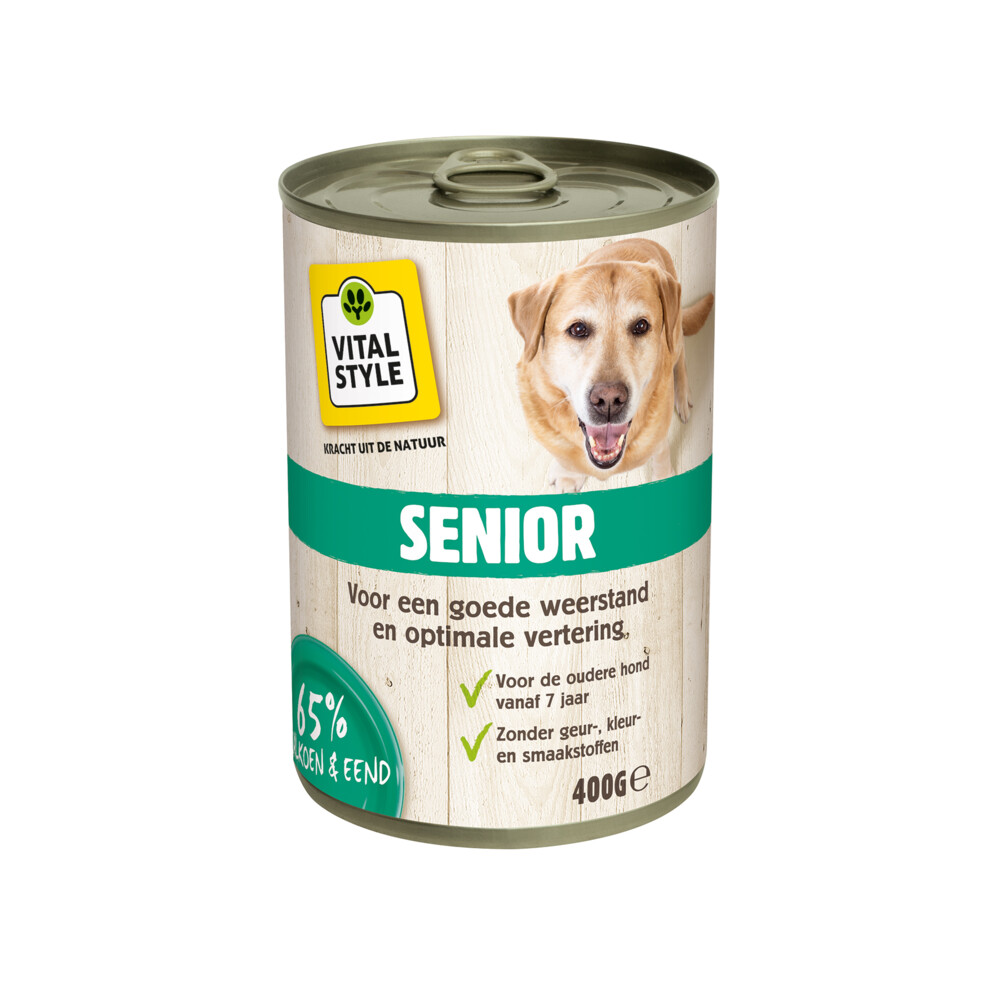 6x VITALstyle Hondenvoer Blik Senior400 gr