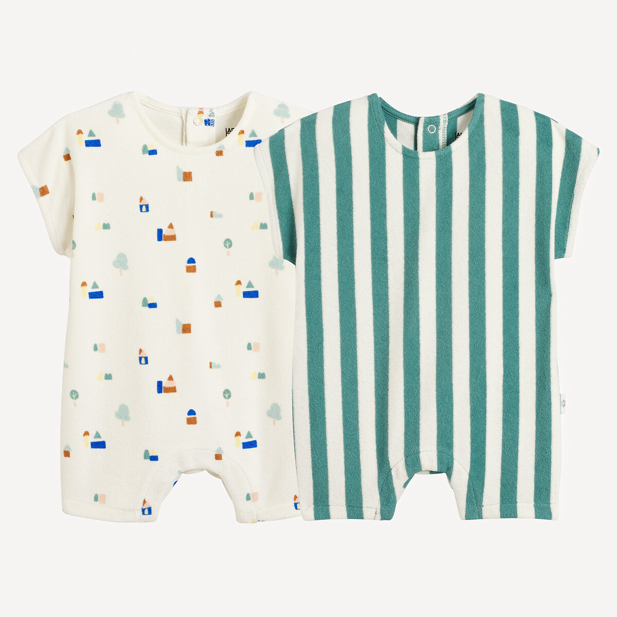 COLEÇÃO LA REDOUTE<br>Conjunto de 2 shorts estampados em tecido atoalhado