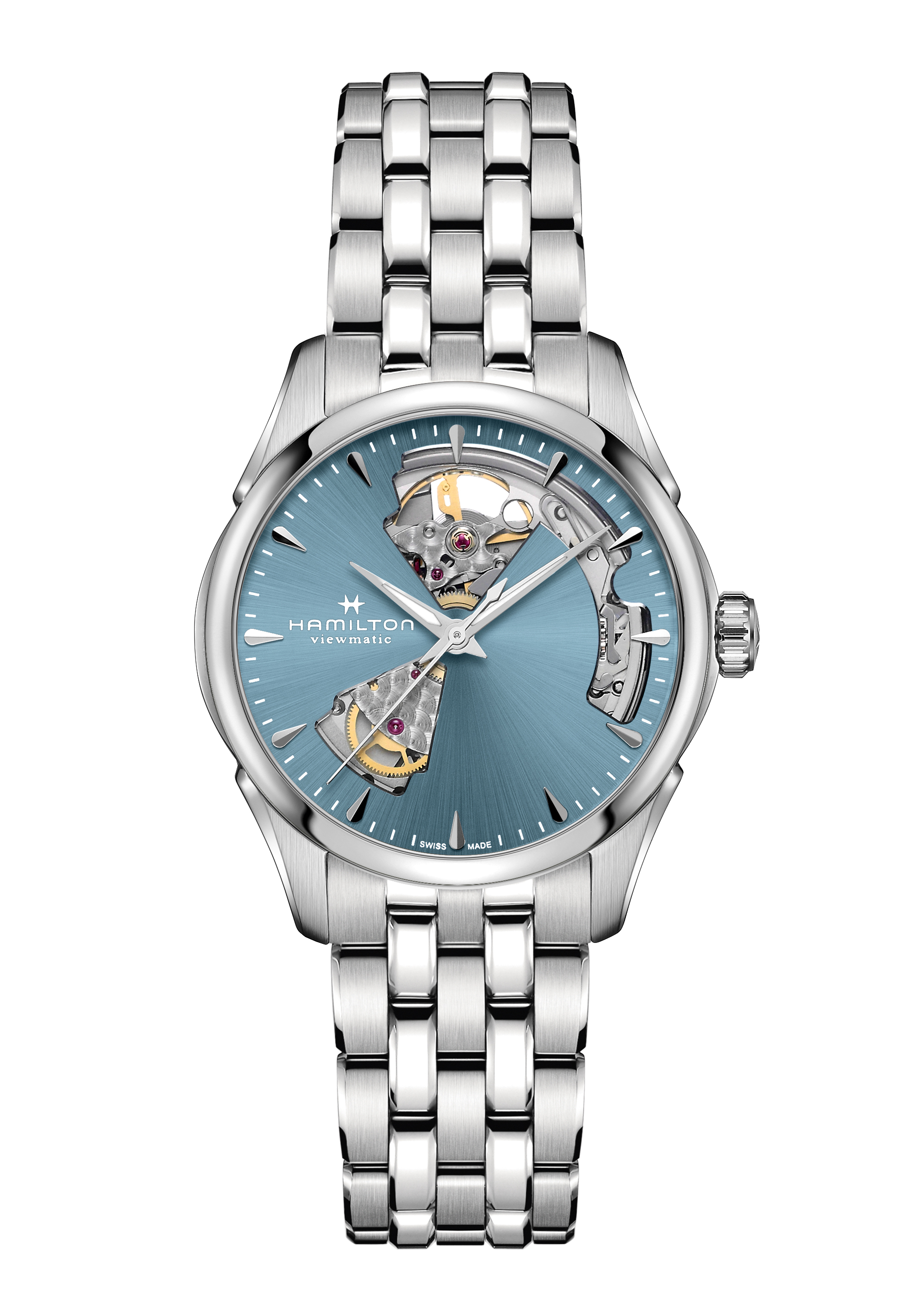 Hamilton Jazzmaster Open Heart Damenuhr Blau H32215140