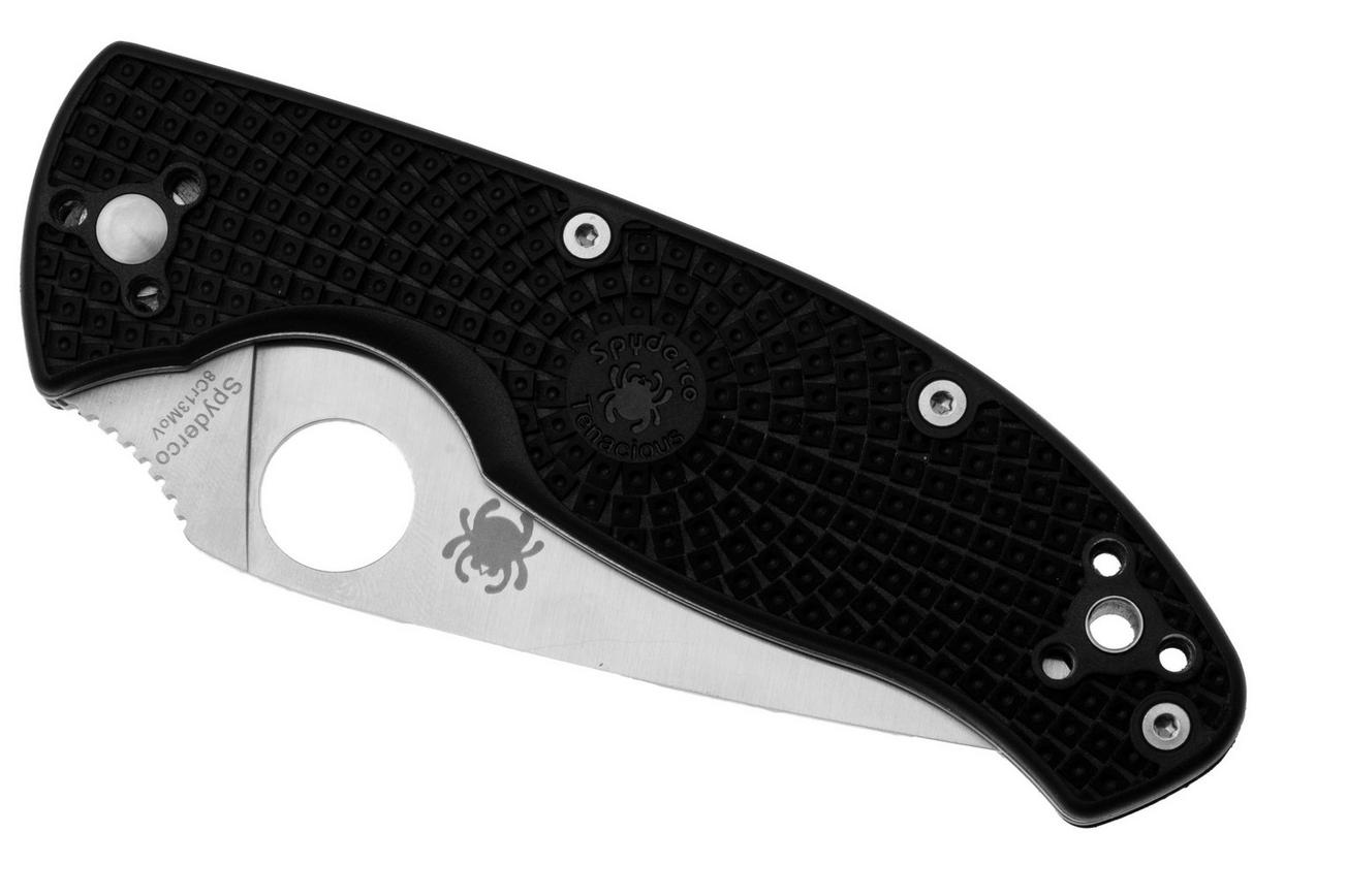 Spyderco Tenacious Lightweight C122PSBK FRN partly serrated zakmes