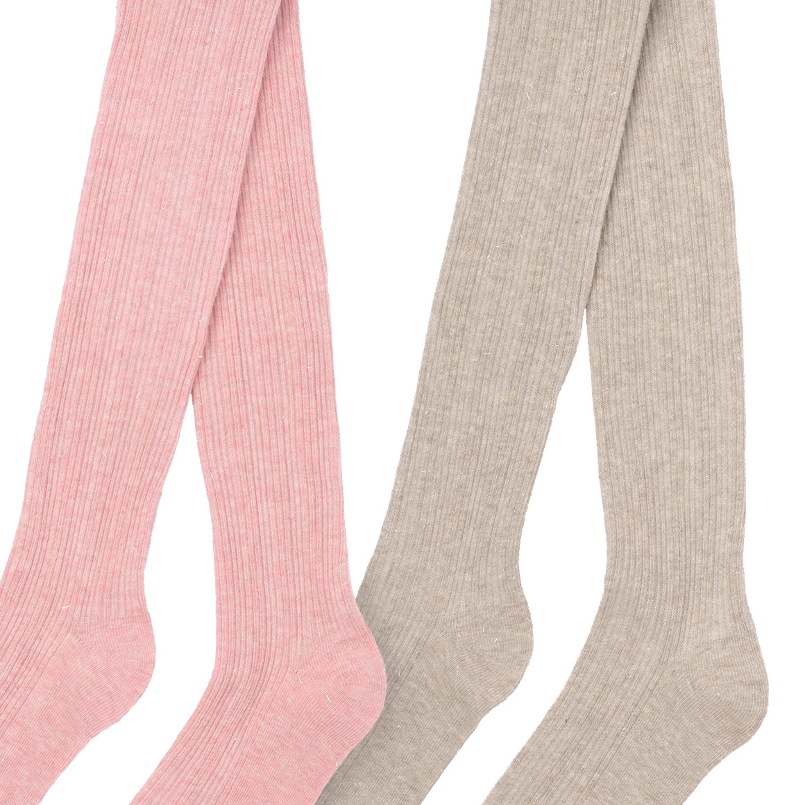 Topolino 2 Mädchen Strumpfhosen mit Glitzer-Effekt creme / rosa