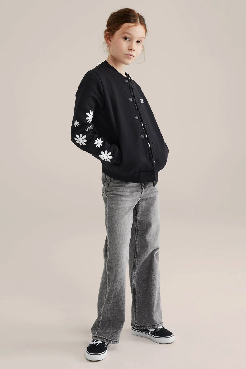 WE Fashion bomber jasje zwart/wit