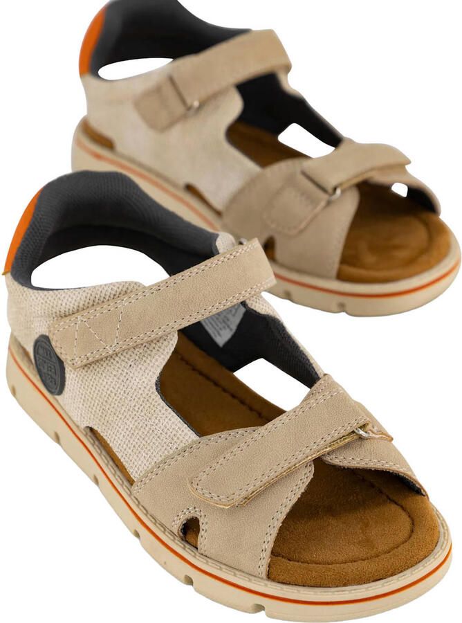 Vty imitatieleren sandalen met profielzool beige