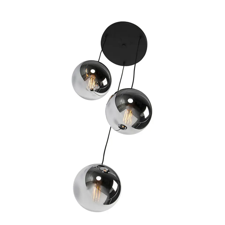 Qazqa hanglampen pallon zilverkleurig e27