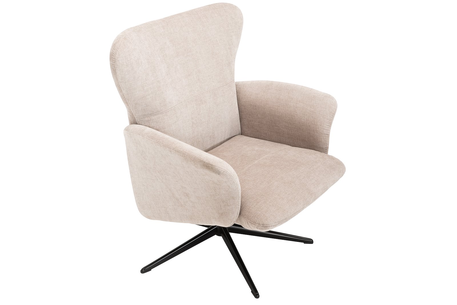 Luna lenestol I tekstil Teddy 3612 beige med Polaris sokkel i sort.