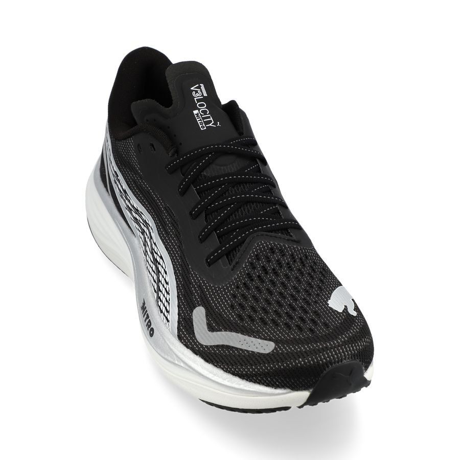 PUMA Chaussures de Running Velocity Nitro 3 - Noir/Argenté/Blanc Femme