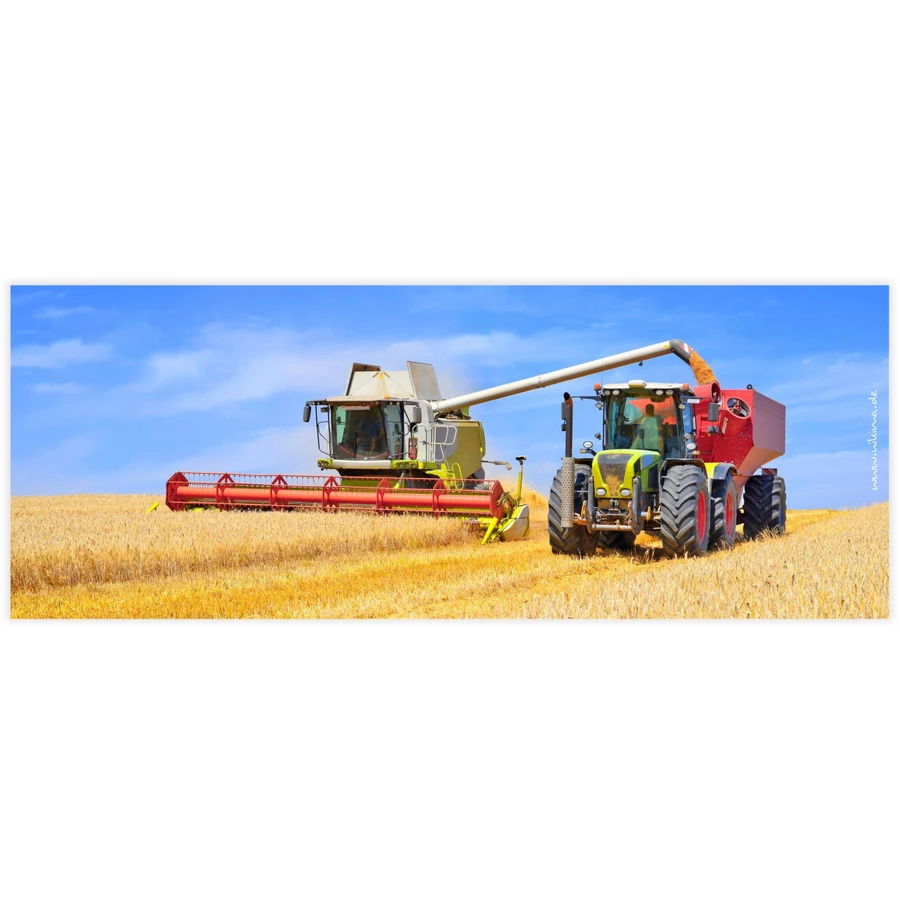 Nikima Stiftebecher Mähdrescher mit Traktor inkl. 12 Dreikant Buntstiften Stifteköcher bunt