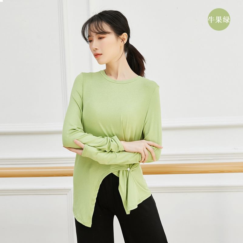 Cossita - Lange mouwen ronde hals effen asymmetrisch dans T-shirt