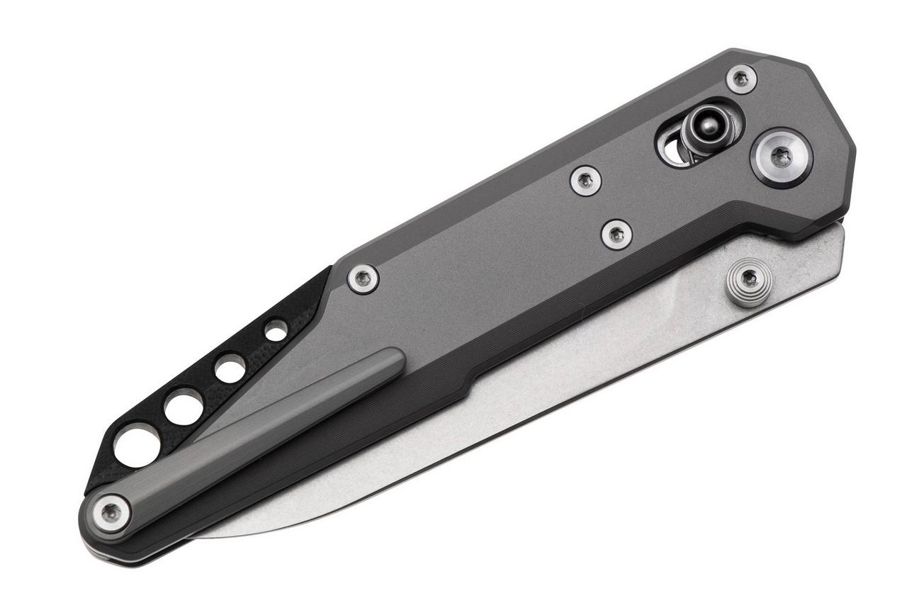 NOC Knives Dark Feather MT-2703 Stonewashed M390, Grey Titanium, zakmes