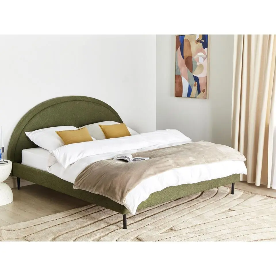 MARGUT - Bed - Groen - 180 x 200 cm - Bouclé