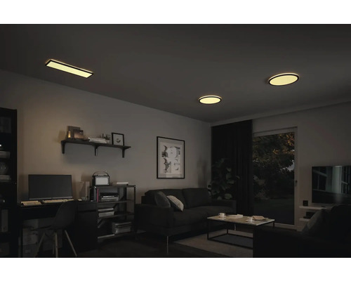 LED Paneel 3-staps dimbaar 23W 1800 lm 3000K 58x20 cm zwart + Achtergrondverlichting