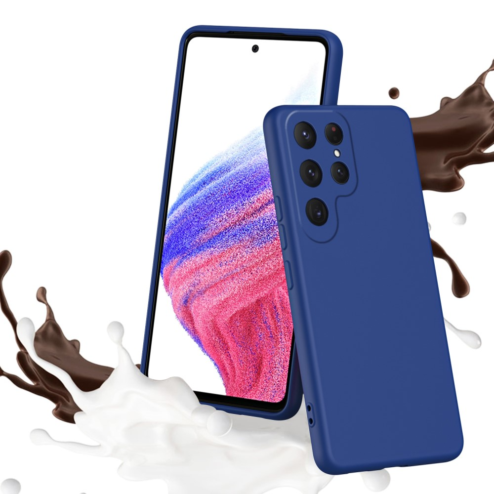 Samsung Galaxy S24 Ultra Gummi Case Schutzhülle mit Kameraschutz - Blau