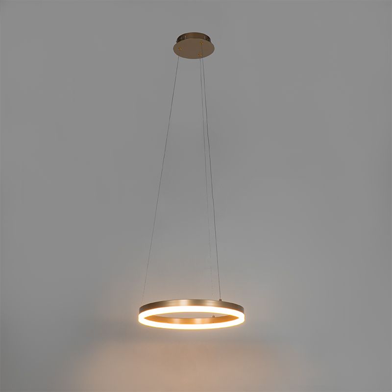 Design hanglamp goud 40 cm incl. LED 3-staps dimbaar - Anello