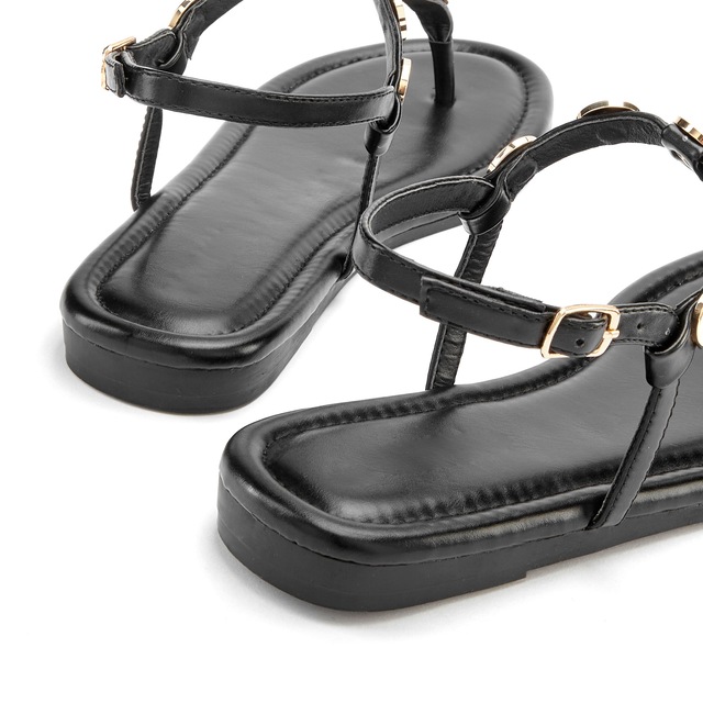 Vivance Sandale »Sommerschuh,«  Zehentrenner mit goldfarbenen Schmuckelementen VEGAN