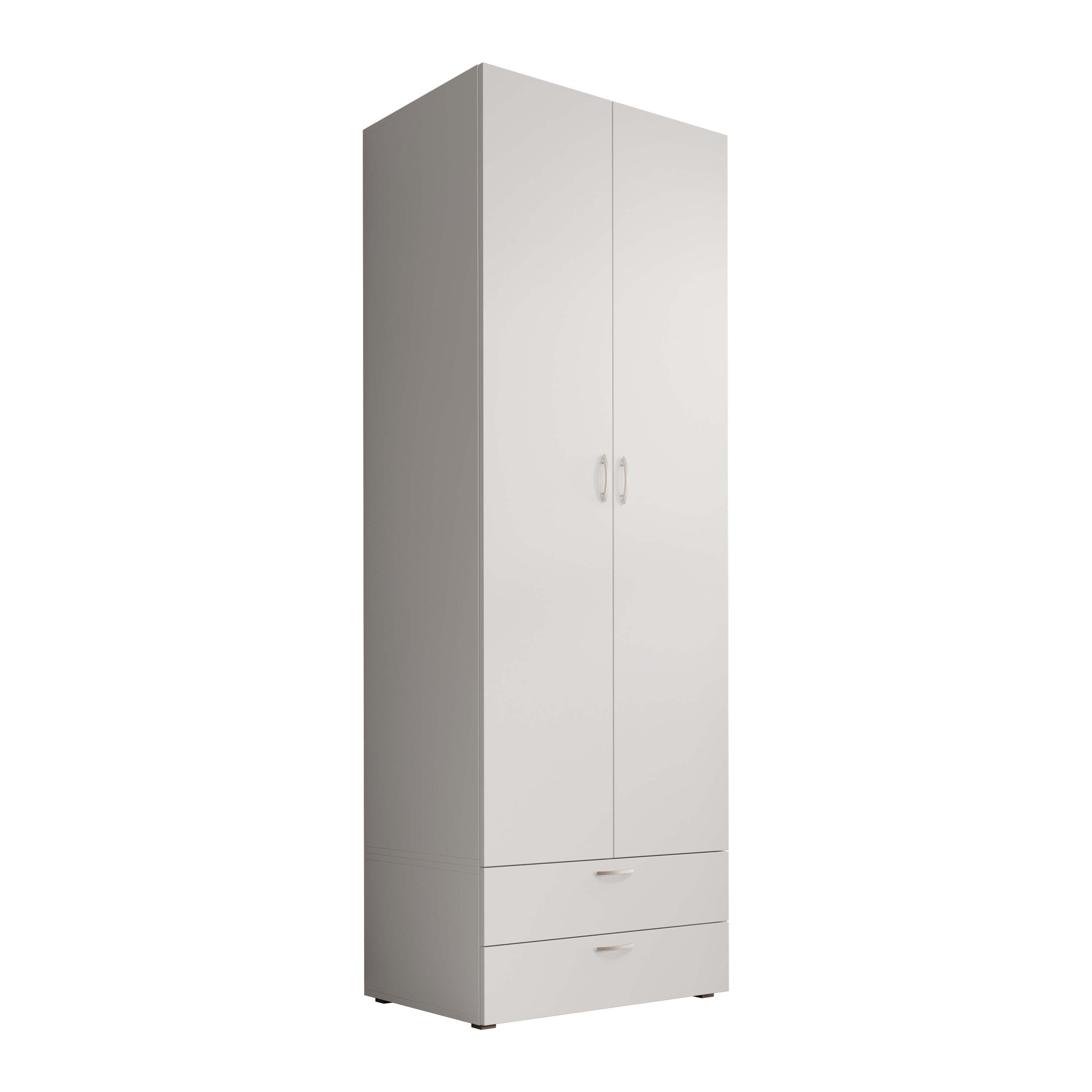 Meubella - Kledingkast Bernd - Wit - 74 cm - Met lades
