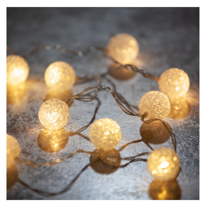 10er LED-Lichterkette - Schneebälle - ca. 1 m