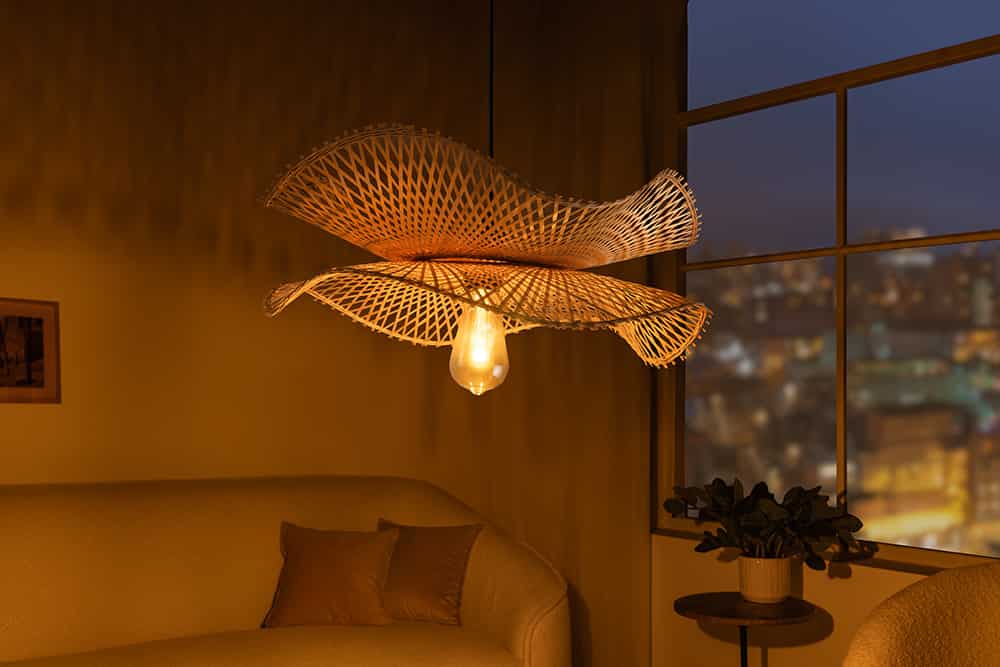 Geflochtene Hängeleuchte ORGANIC LIVING 50cm natur Bambus handmade