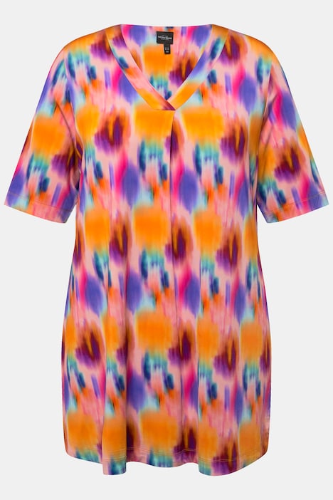 Slinkyshirt, A-Linie, V-Ausschnitt, Halbarm