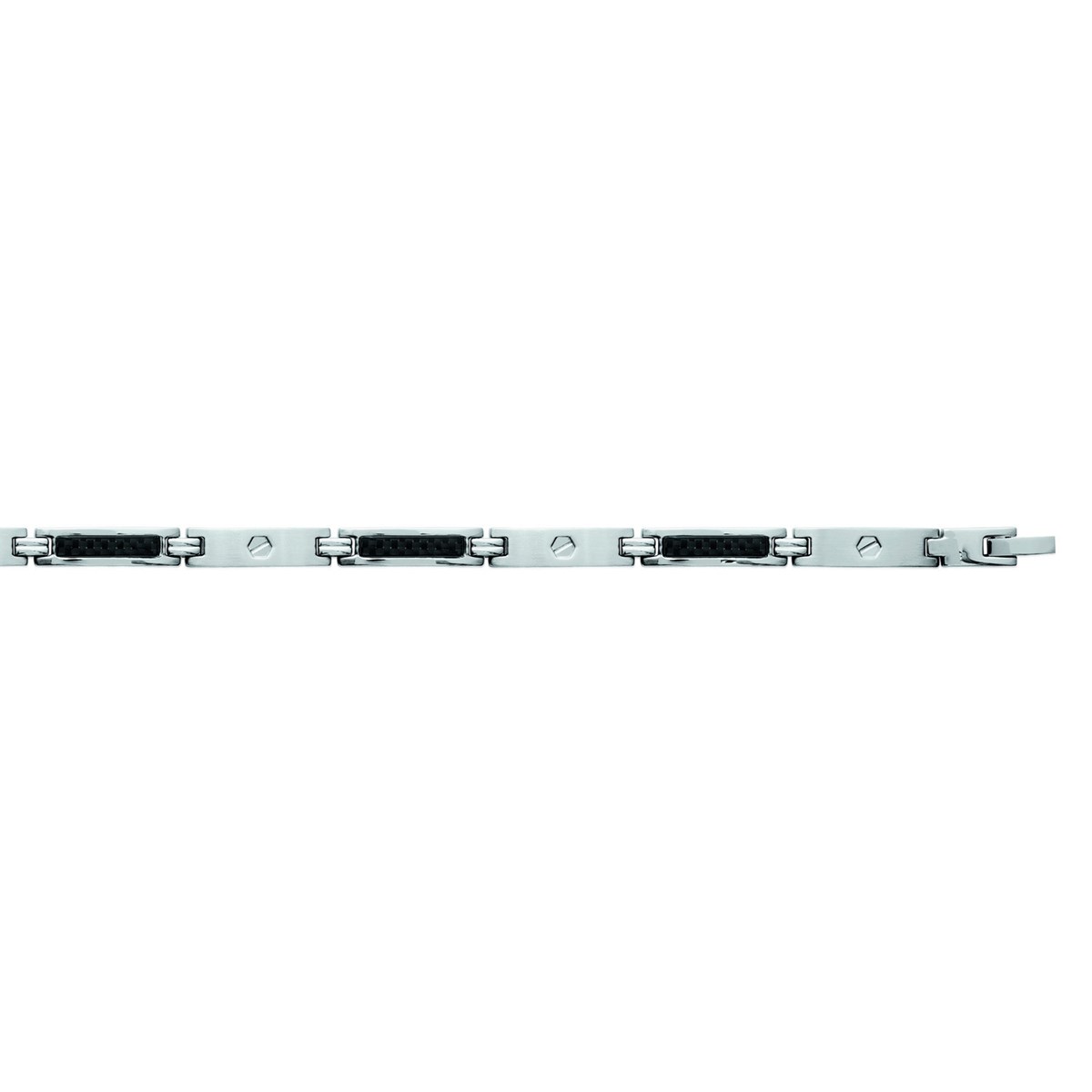 Bracelet homme Brillaxis maillons acier et carbone
