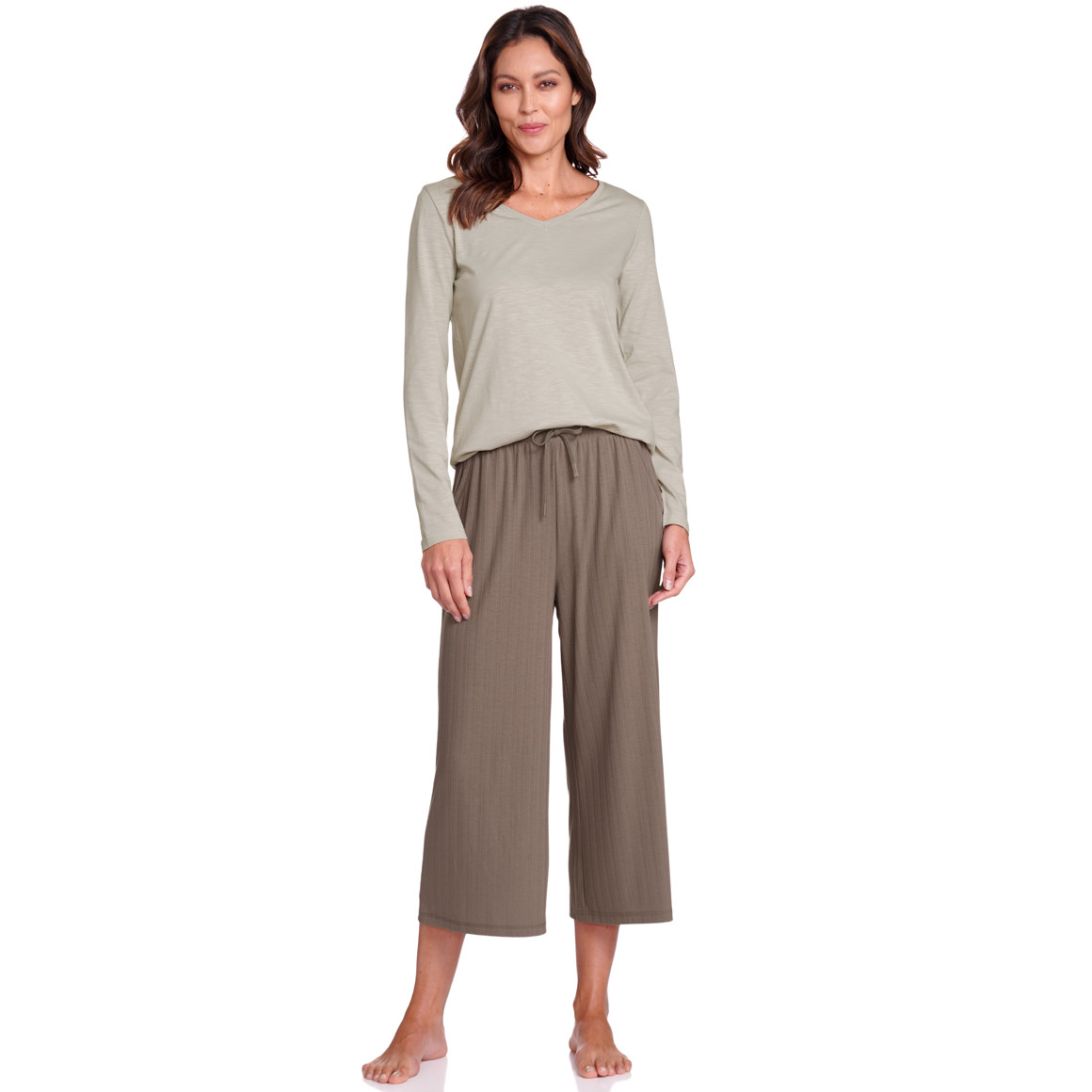 Gina Benotti Damen Langarmshirt aus Flammgarn beige