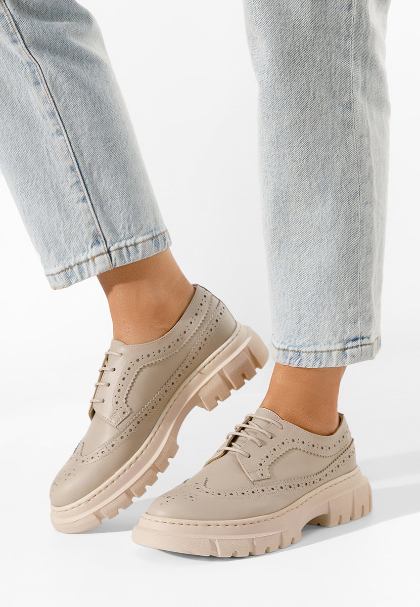 Chaussures brogue pour femme beige Henise V3