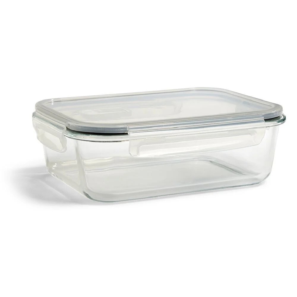 Boîte alimentaire en verre avec couvercle en plastique à clips 1,5L