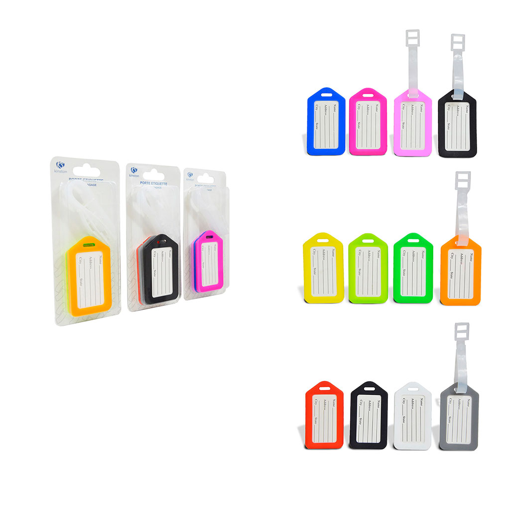 Lot de 4 porte-étiquettes pour bagages 8x19x3cm