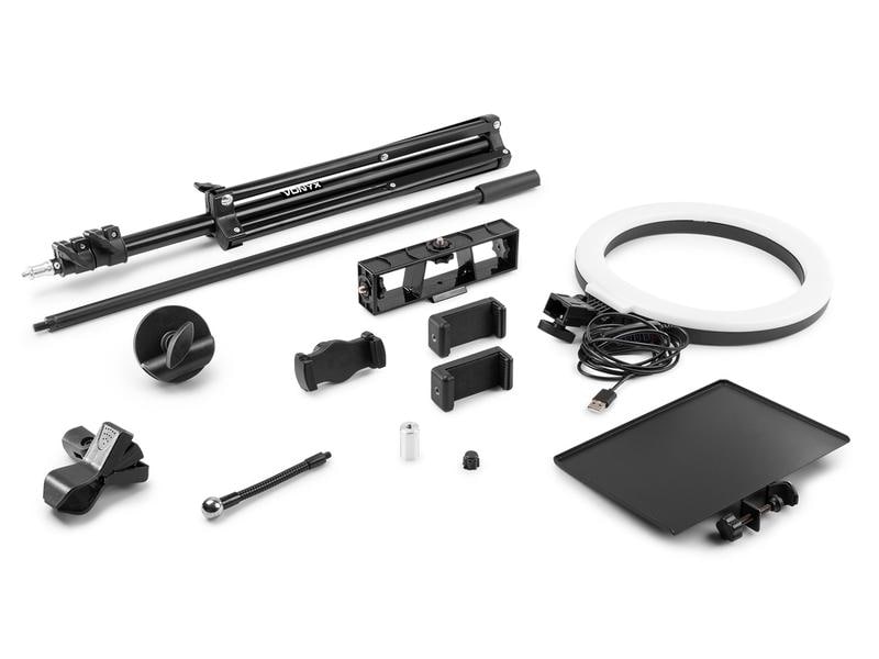 Vonyx Videoleuchte RL25 Ringlicht-Set 25 cm Ringleuchte mit Kontroller