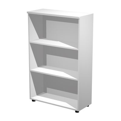 Bibliothèque mi-haute Trend - L80xP35xH120 cm - 2 étagères - plateau gris