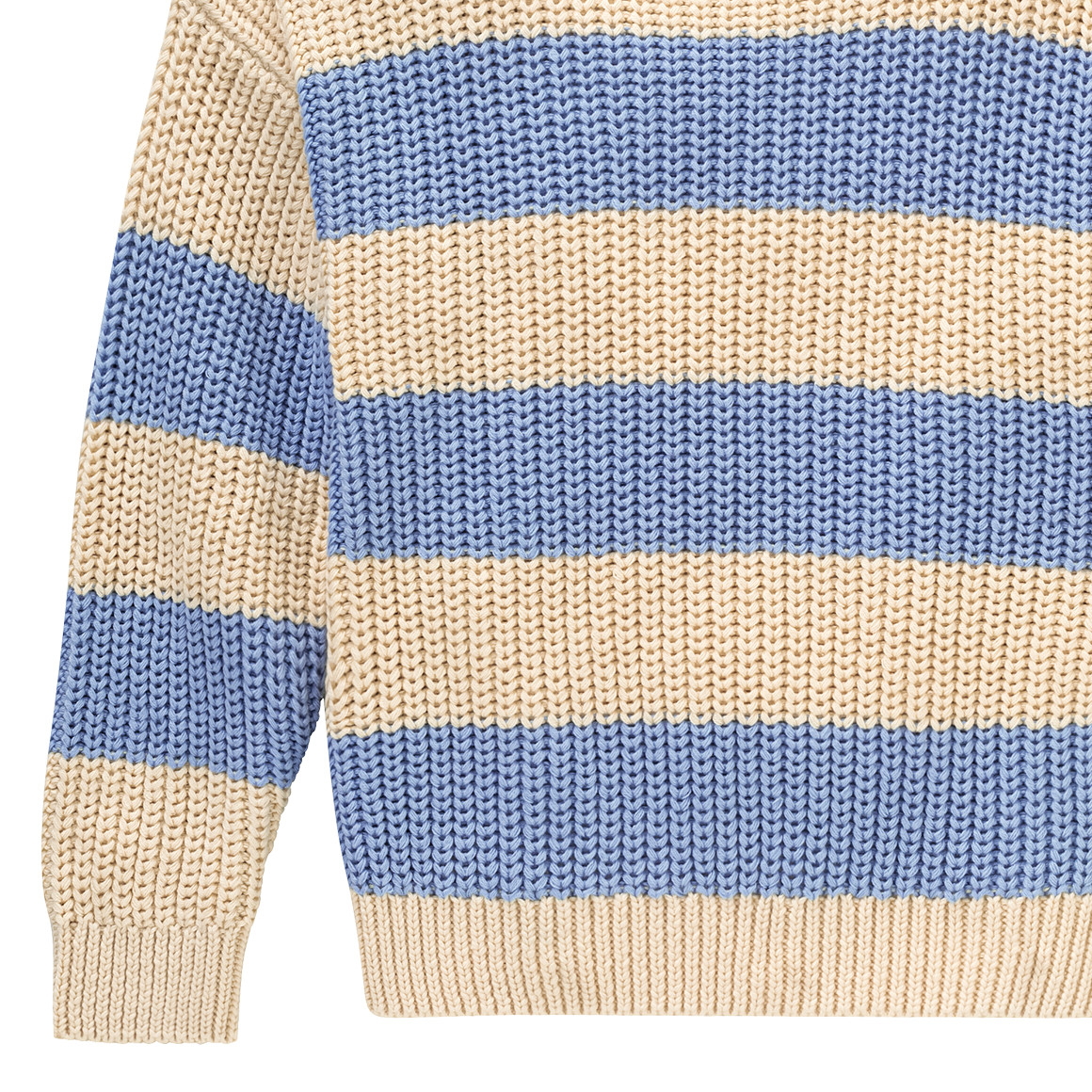 Jonas Nielsen Mädchen Strickpullover aus Bio-Baumwolle hellblau / hellbeige