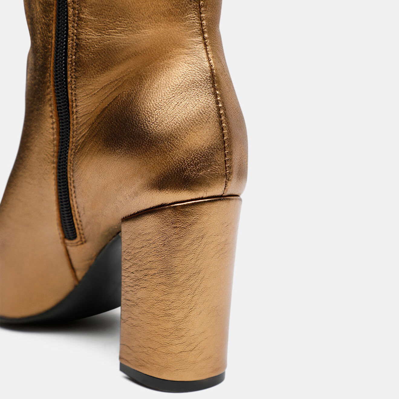 Tommy Hilfiger Bottines en Cuir à talon métallisées dorées - Talon 9 cm