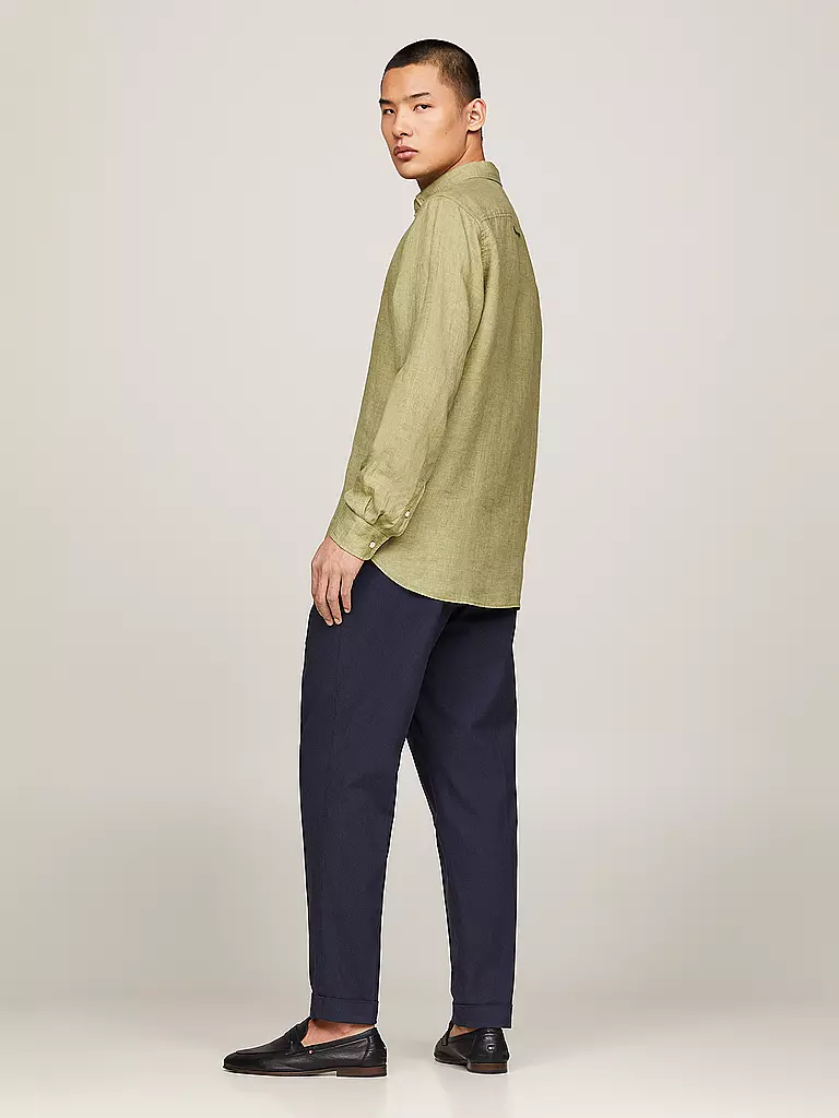 TOMMY HILFIGER Leinenhemd olive