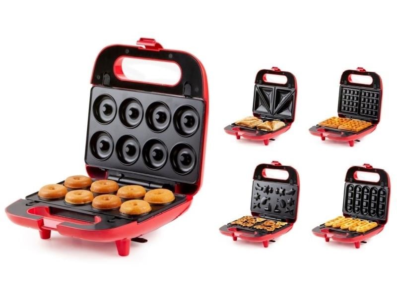 Domo Sandwich-Toaster DO9242W 750 W Toaster mit auswechselbaren Backplatten